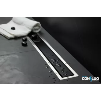 Pestan zuhanyfolyóka Confluo Premium Line FEKETE üveg 55 cm - WaterMarkt.hu