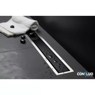 Pestan zuhanyfolyóka Confluo Premium Line FEKETE üveg 55 cm - WaterMarkt.hu