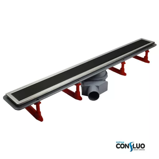 Pestan zuhanyfolyóka Confluo Premium Line FEKETE üveg 55 cm - WaterMarkt.hu