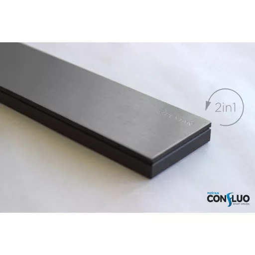 Pestan zuhanyfolyóka Confluo Premium Line FEKETE üveg 55 cm - WaterMarkt.hu
