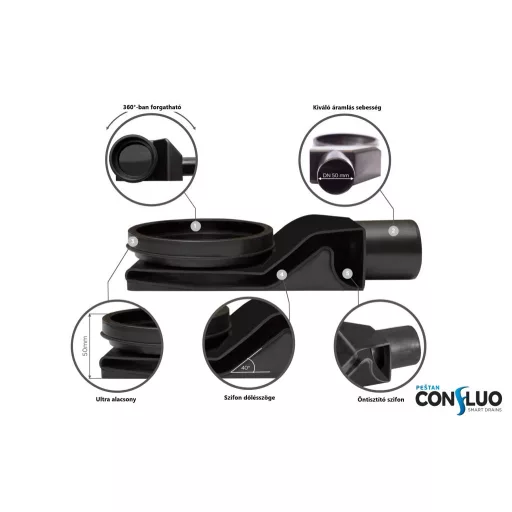 Pestan zuhanyfolyóka Confluo Slim Line 115 cm - WaterMarkt.hu