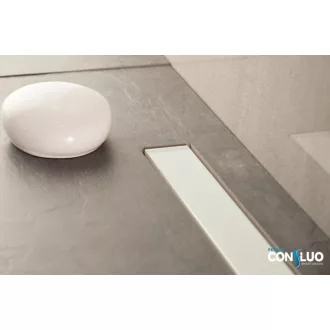Pestan zuhanyfolyóka Confluo Frameless Line - keret nélküli - FEHÉR üveg 55 cm - WaterMarkt.hu