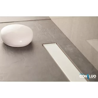 Pestan zuhanyfolyóka Confluo Frameless Line - keret nélküli - FEHÉR üveg 55 cm - WaterMarkt.hu