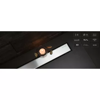 Pestan zuhanyfolyóka Confluo Frameless Line - keret nélküli - FEHÉR üveg 55 cm - WaterMarkt.hu