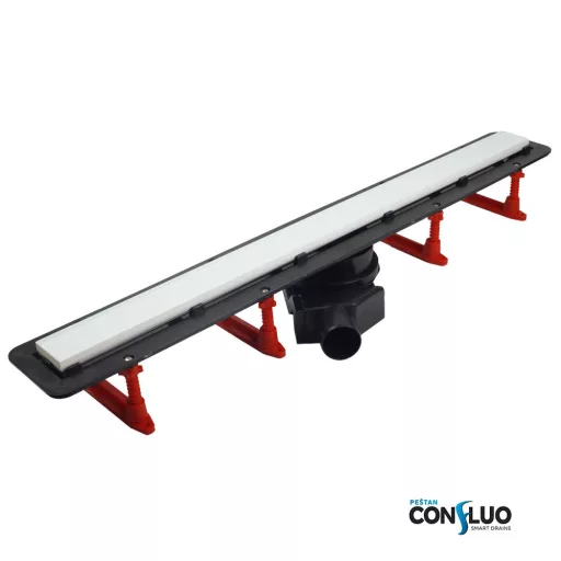 Pestan zuhanyfolyóka Confluo Frameless Line - keret nélküli - FEHÉR üveg 55 cm - WaterMarkt.hu