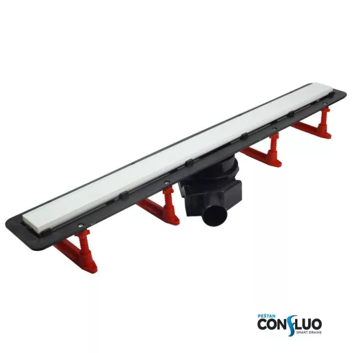 Pestan zuhanyfolyóka Confluo Frameless Line - keret nélküli - FEHÉR üveg 95 cm - WaterMarkt.hu