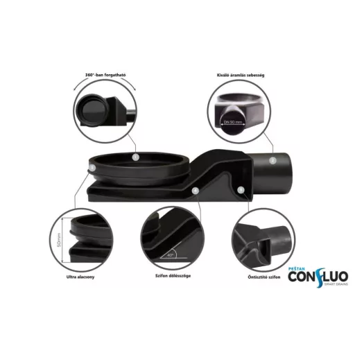 Pestan zuhanyfolyóka Confluo Frameless Line - keret nélküli - 85 cm - WaterMarkt.hu