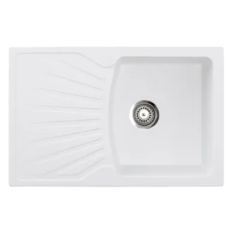 Quadro Plus Metalac Xgranit Gránit Mosogatótálca - Extra mély, Csepegtetőtálcás, Fehér - WaterMarkt.hu