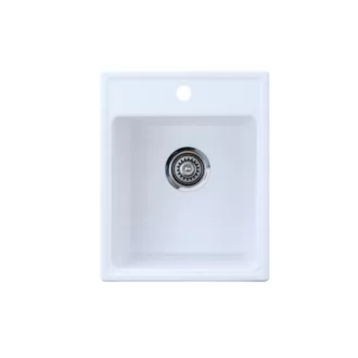 Quadro 40 Metalac Xgranit Gránit Mosogatótálca - Extra mély, Egymedencés, Négyzet, Fehér - WaterMarkt.hu
