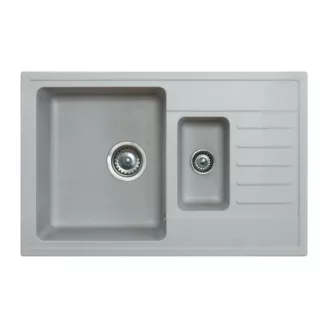 Quadro Plus 1.5D Metalac Xgranit Gránit Mosogatótálca - Extra mély, Csepegtetőtálcás, Design, Szürke - WaterMarkt.hu