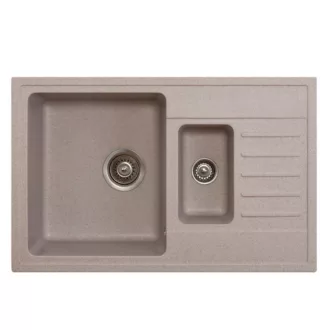 Quadro Plus 1.5D Metalac Xgranit Gránit Mosogatótálca - Extra mély, Csepegtetőtálcás, Design, Bézs - WaterMarkt.hu