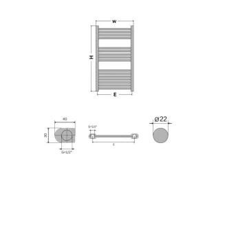 Törölközőszárító radiátor - Viva Platinum Therm - ÍVES - fehér - 600 x 1000 mm - WaterMarkt.hu