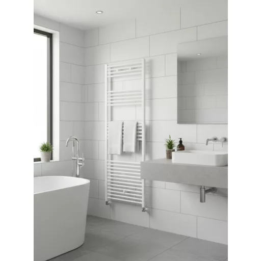Törölközőszárító radiátor - Viva Platinum Therm - ÍVES - fehér - 600 x 1800 mm - WaterMarkt.hu