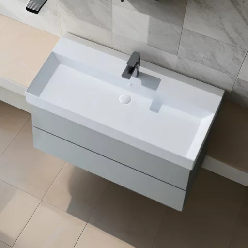 Sanovit STANCE - porcelán mosdókagyló - 100 x 45,5 cm - WaterMarkt.hu