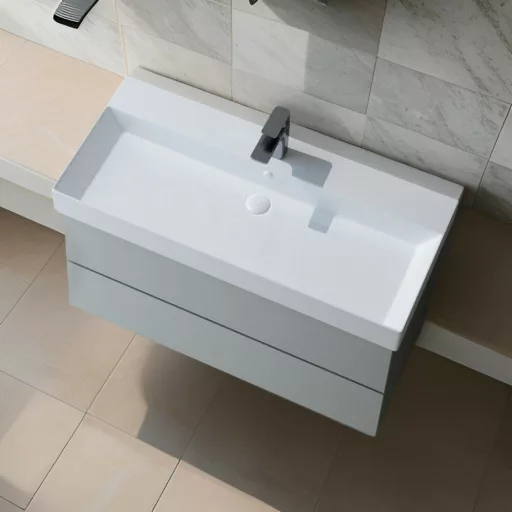 Sanovit STANCE - porcelán mosdókagyló - 100 x 45,5 cm - WaterMarkt.hu
