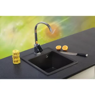Quadro 40 Metalac Xgranit Gránit Mosogatótálca - Extra mély, Egymedencés, Négyzet, Pezsgő - WaterMarkt.hu