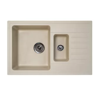 Quadro Plus 1.5D Metalac Xgranit Gránit Mosogatótálca - Extra mély, Csepegtetőtálcás, Design, Pezsgő - WaterMarkt.hu