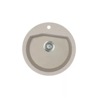 Vesta Metalac Xgranit Gránit Mosogatótálca - Extra mély, Egymedencés, Kerek, Bézs - WaterMarkt.hu