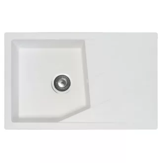 Linea Plus Metalac Xgranit Gránit Mosogatótálca - Extra mély, Csepegtetőtálcás, Fehér - WaterMarkt.hu