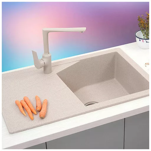 Linea Plus Metalac Xgranit Gránit Mosogatótálca - Extra mély, Csepegtetőtálcás, Fehér - WaterMarkt.hu