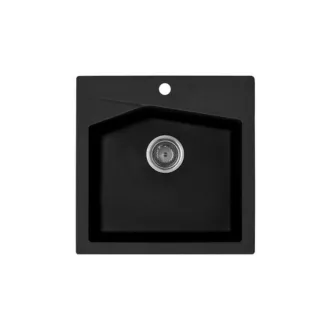 Linea 50 Metalac Xgranit Gránit Mosogatótálca - Extra mély, Egymedencés, Négyzet, Szemcsés Fekete - WaterMarkt.hu