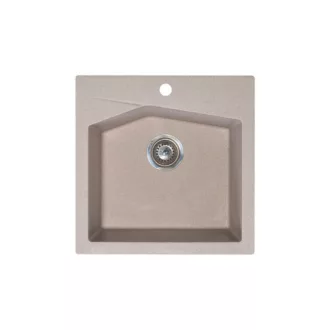 Linea 50 Metalac Xgranit Gránit Mosogatótálca - Extra mély, Egymedencés, Négyzet, Bézs - WaterMarkt.hu