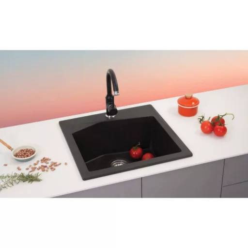 Linea 50 Metalac Xgranit Gránit Mosogatótálca - Extra mély, Egymedencés, Négyzet, Fehér - WaterMarkt.hu