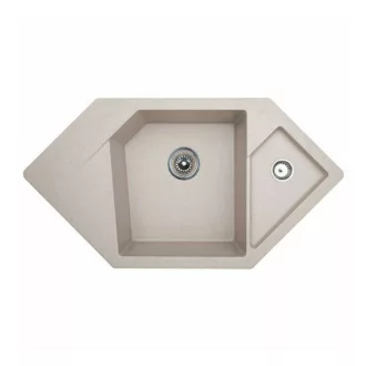 Diamond Metalac Xgranit Gránit Sarok Mosogatótálca - Design, Bézs - WaterMarkt.hu