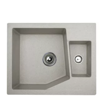Linea M 1.5D Metalac Xgranit Gránit Mosogatótálca - Extra mély, Egymedencés, Bézs - WaterMarkt.hu