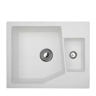 Linea M 1.5D Metalac Xgranit Gránit Mosogatótálca - Extra mély, Egymedencés, Fehér - WaterMarkt.hu