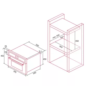 NODOR - Beépíthető mikrohullámú sütő NorChef MW-4800 CU - WaterMarkt.hu