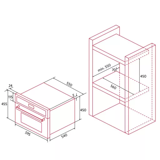 NODOR - Beépíthető mikrohullámú sütő NorChef MW-4800 CU - WaterMarkt.hu