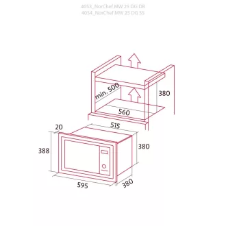 NODOR - Beépíthető mikrohullámú sütő NorChef MW-25 DG SS X - WaterMarkt.hu