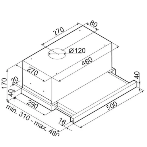 OPERIS MUNDO FLAT 60 fekete teleszkópos páraelszívó - WaterMarkt.hu