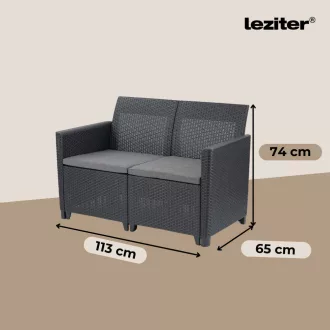 Claire 2 üléses műrattan kerti kanapé - WaterMarkt.hu