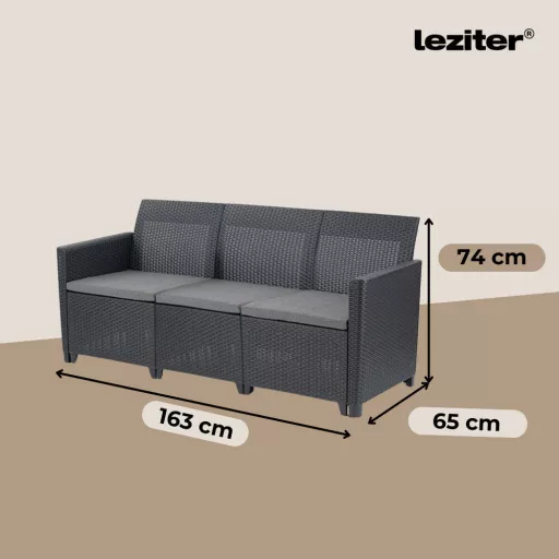 Claire 3 üléses műrattan kerti kanapé - WaterMarkt.hu
