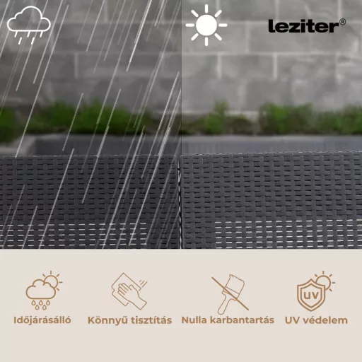 Claire 5 személyes kerti sarokgarnitúra párnatartós asztallal - WaterMarkt.hu