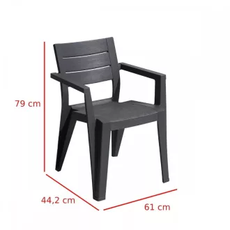 Amari 6+1 kerti bútor garnitúra szett kőris-grafit