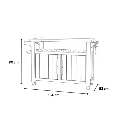 Decocoat unity műanyag xl kerti grill asztal 207l - WaterMarkt.hu