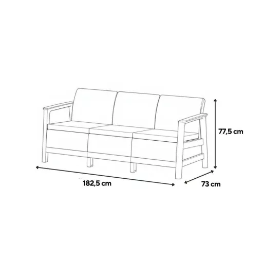 Scandi linea 3 személyes kerti kanapé - WaterMarkt.hu