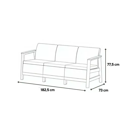Scandi linea 3 személyes kerti kanapé - WaterMarkt.hu