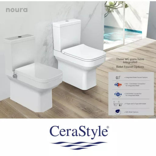 CeraStyle NOURA monoblokk WC - BEÉPÍTETT bidé funkcióval - WaterMarkt.hu