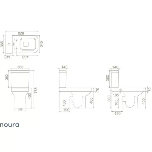 CeraStyle NOURA monoblokk WC - BEÉPÍTETT bidé funkcióval - WaterMarkt.hu