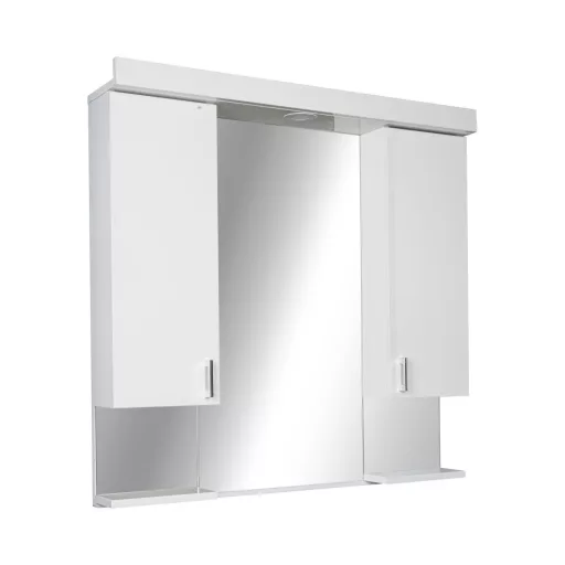 Viva STYLE Tükrös fürdőszobai szekrény LED világítással - DUPLA szekrénnyel - 80 x 99 x 17 cm - WaterMarkt.hu