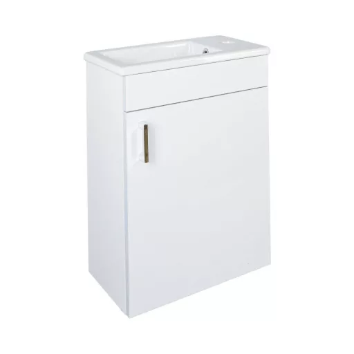 VivaStyle NIKA - fali függesztett - fürdőszobabútor CeraStyle 71100 porcelán mosdóval 42 x 24 cm - WaterMarkt.hu