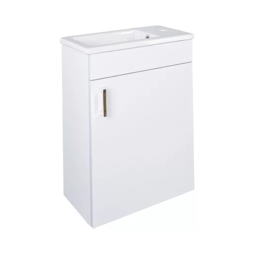 VivaStyle NIKA - fali függesztett - fürdőszobabútor CeraStyle 71100 porcelán mosdóval 42 x 24 cm - WaterMarkt.hu