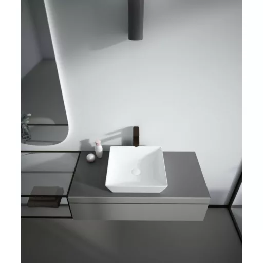 Sanovit DECENTE - PULTRA ültethető - Top Counter - porcelán mosdó -  - 40 x 40 cm - WaterMarkt.hu