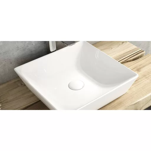 Sanovit DECENTE - PULTRA ültethető - Top Counter - porcelán mosdó -  - 40 x 40 cm - WaterMarkt.hu