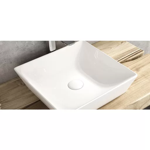 Sanovit DECENTE - PULTRA ültethető - Top Counter - porcelán mosdó -  - 40 x 40 cm - WaterMarkt.hu