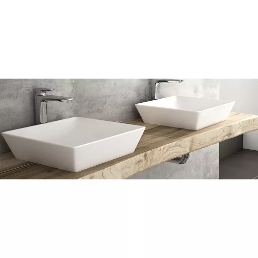 Sanovit DECENTE - PULTRA ültethető - Top Counter - porcelán mosdó -  - 40 x 40 cm - WaterMarkt.hu